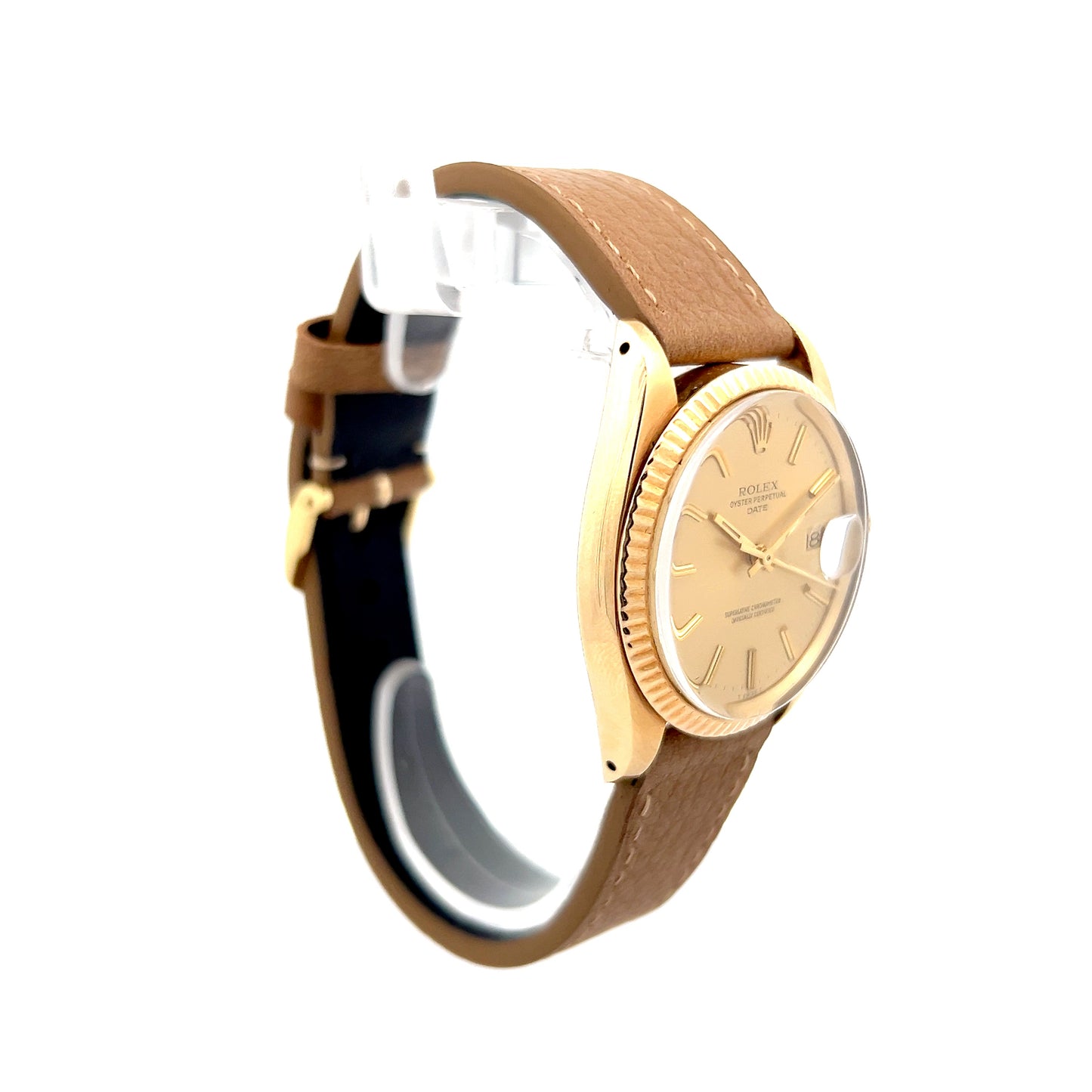 Rolex Datejust 34mm Gold Dial 14k Yellow Gold