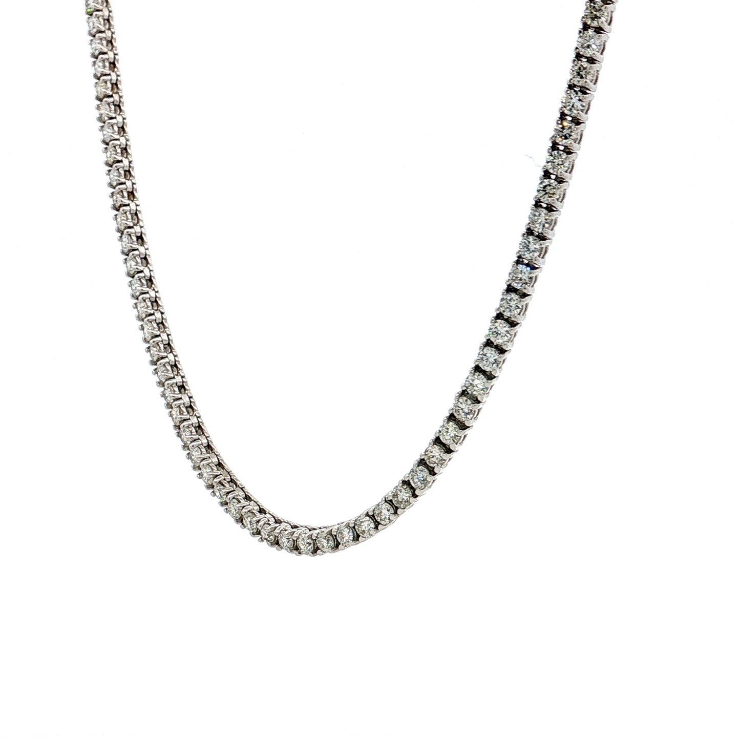 4.87 Diamond Tennis Necklace 14k White Gold