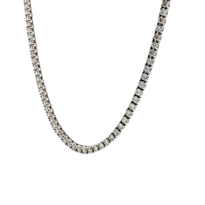 4.87 Diamond Tennis Necklace 14k White Gold
