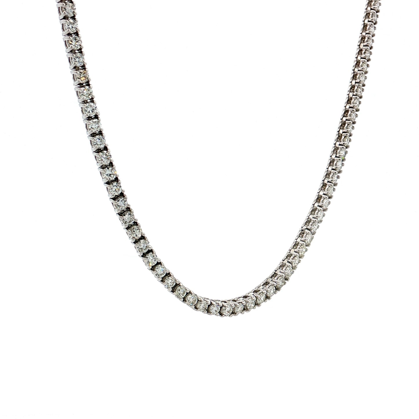 4.87 Diamond Tennis Necklace 14k White Gold