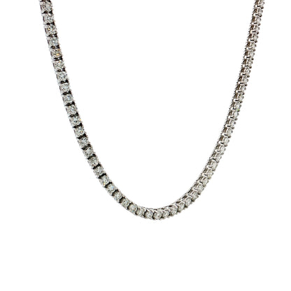 4.87 Diamond Tennis Necklace 14k White Gold