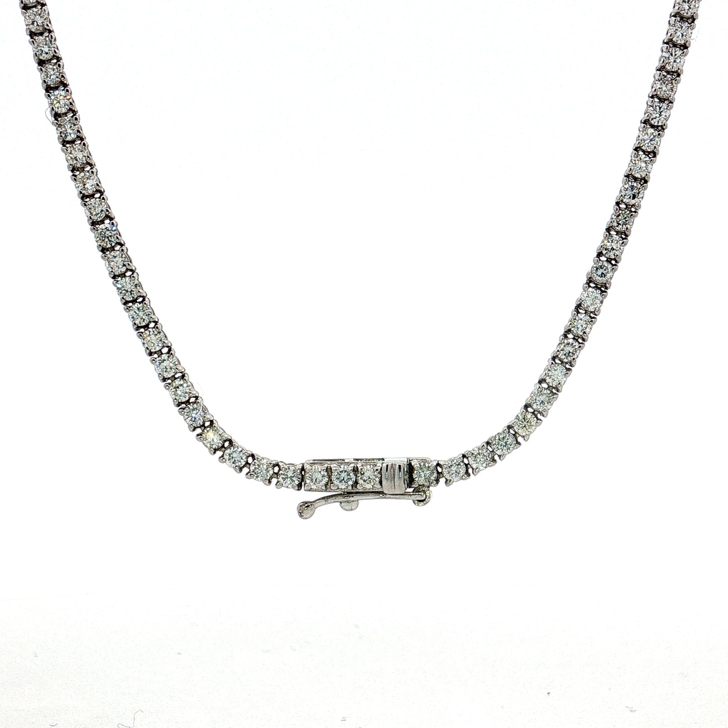 4.87 Diamond Tennis Necklace 14k White Gold