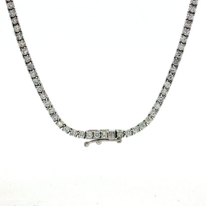 4.87 Diamond Tennis Necklace 14k White Gold