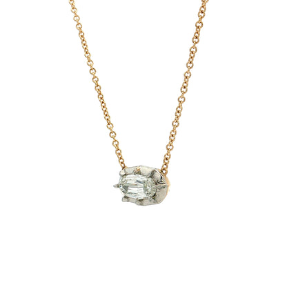 .72 Oval Diamond Pendant Necklace 18k Gold