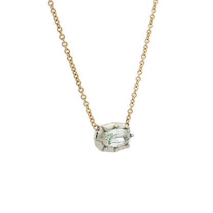 .72 Oval Diamond Pendant Necklace 18k Gold