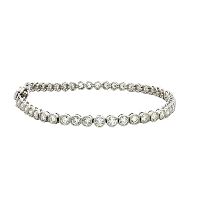 4.02 Round Brilliant Diamond Tennis Bracelet 14k
