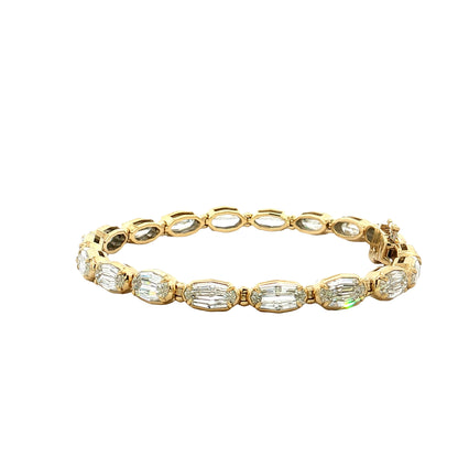 10.54 Oval Step Cut Diamond Tennis Bracelet 18k