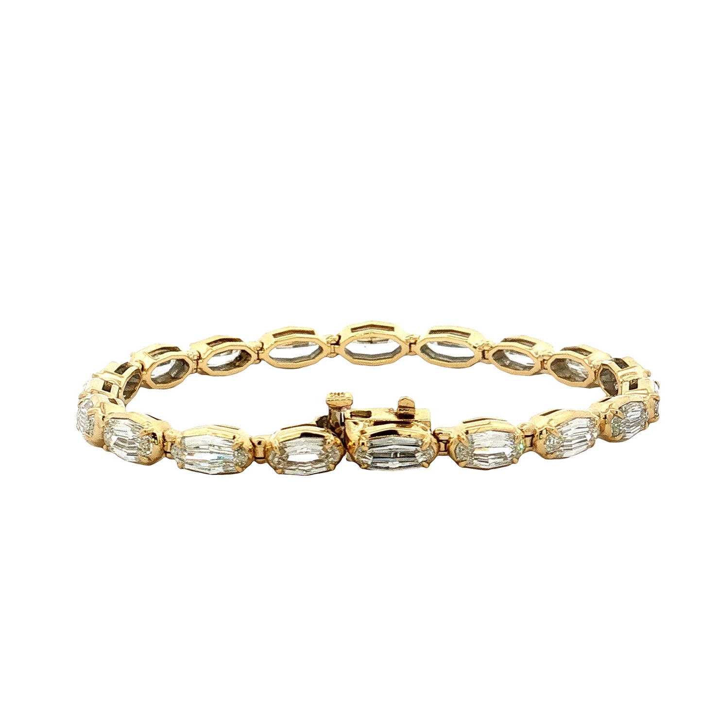 10.54 Oval Step Cut Diamond Tennis Bracelet 18k