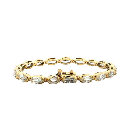 10.54 Oval Step Cut Diamond Tennis Bracelet 18k