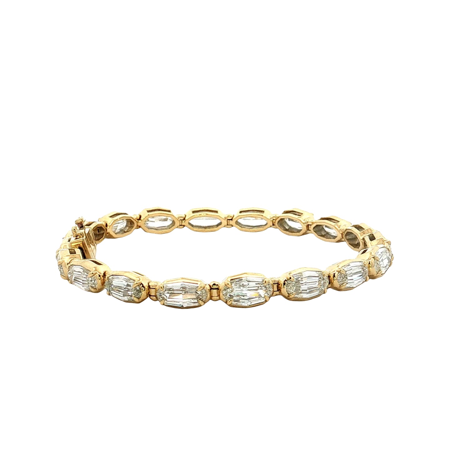 10.54 Oval Step Cut Diamond Tennis Bracelet 18k