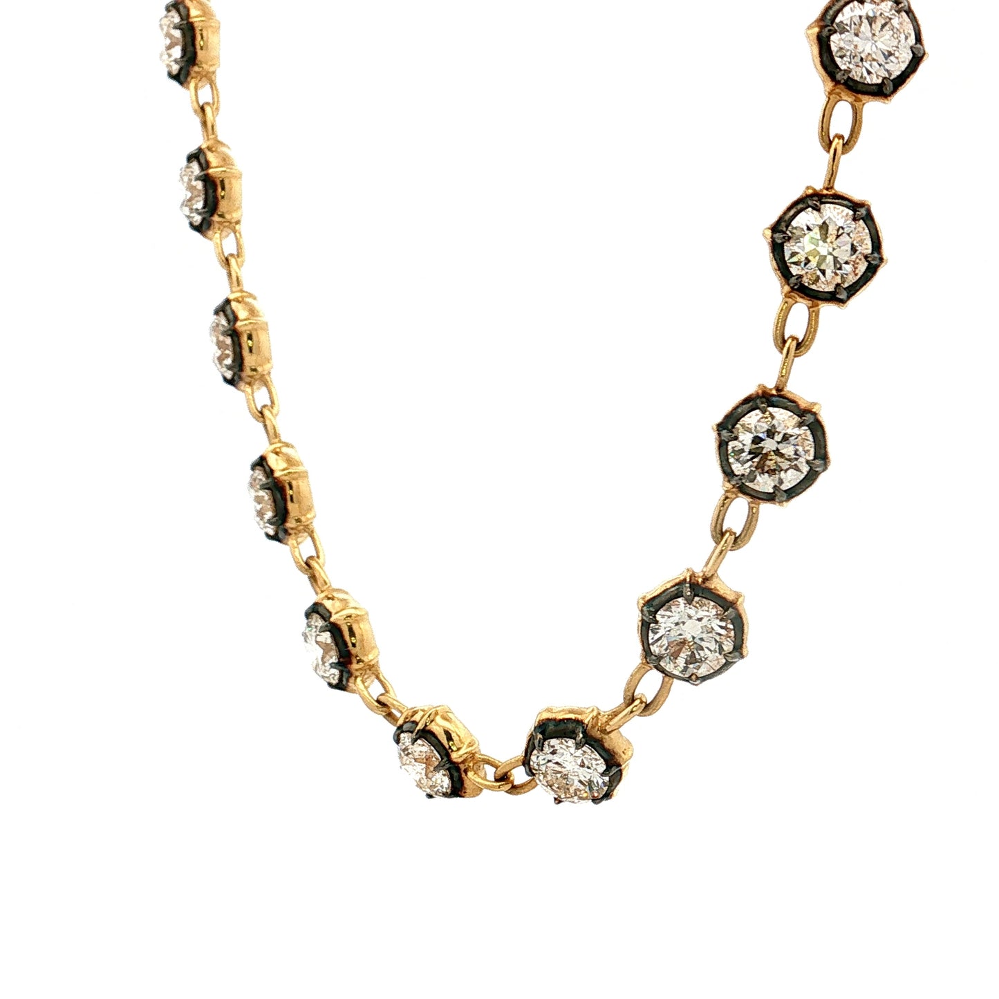 17.39 Diamond Tennis Necklace 18k Yellow Gold