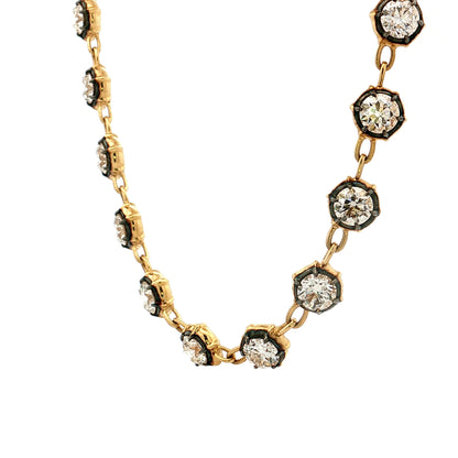 17.39 Diamond Tennis Necklace 18k Yellow Gold