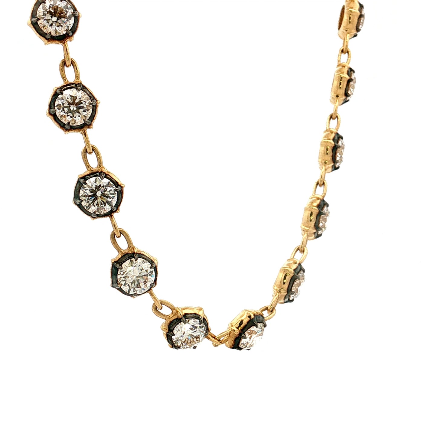 17.39 Diamond Tennis Necklace 18k Yellow Gold