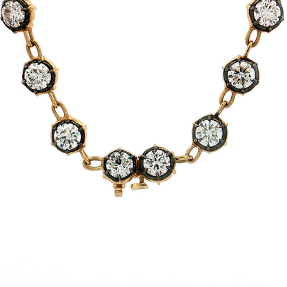 17.39 Diamond Tennis Necklace 18k Yellow Gold