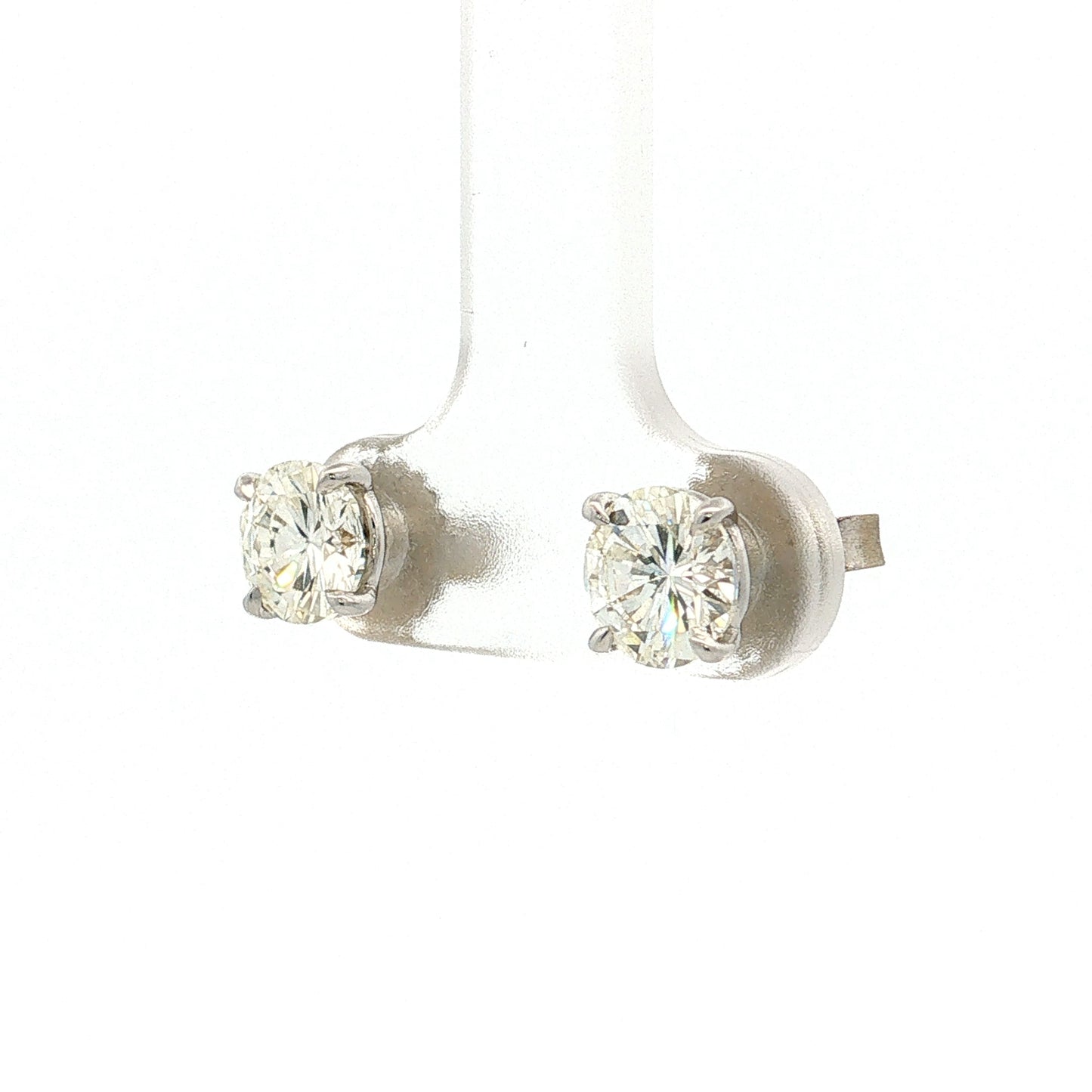 1.72 Diamond Stud Earrings 18k White Gold