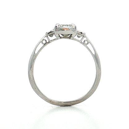 1.66 Emerald Cut Diamond Engagement Ring Platinum