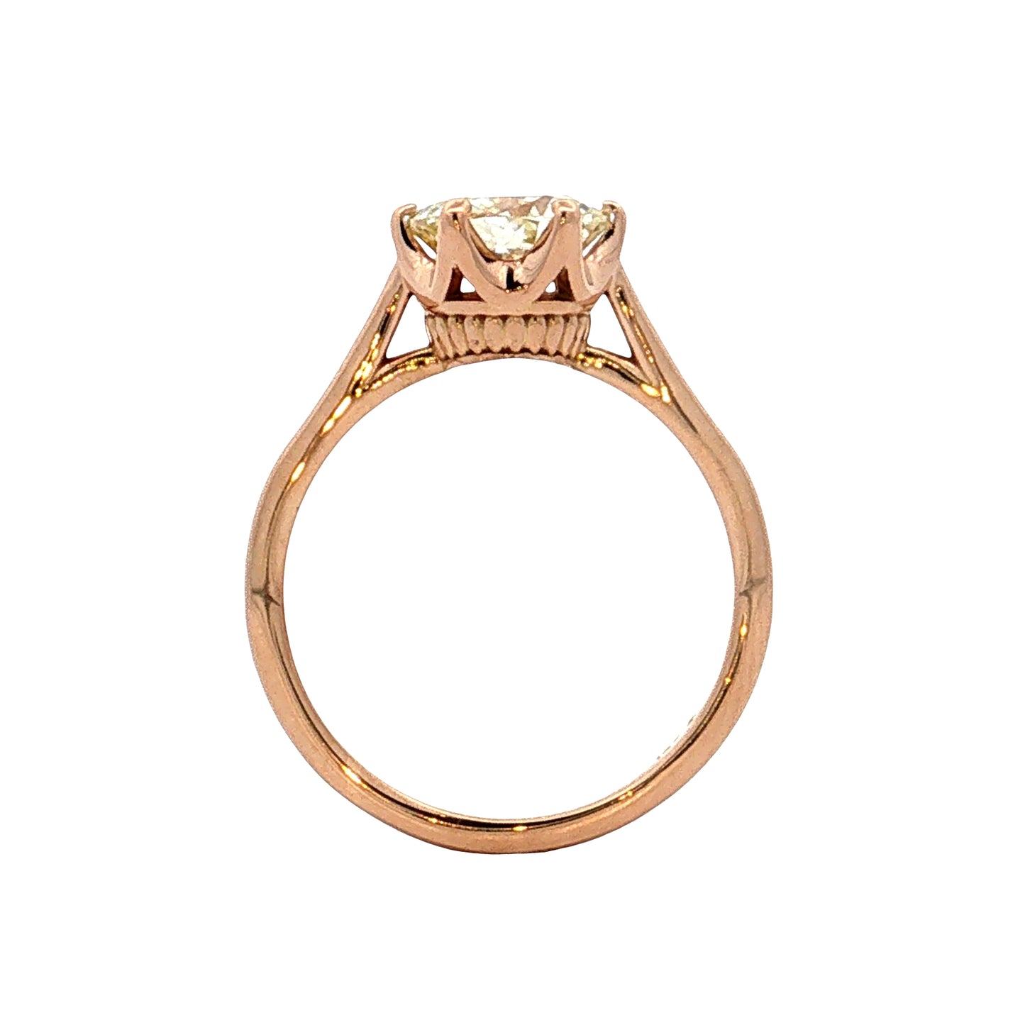 1.66 Old European Diamond Engagement Ring 18k Rose Gold