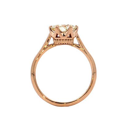 1.66 Old European Diamond Engagement Ring 18k Rose Gold
