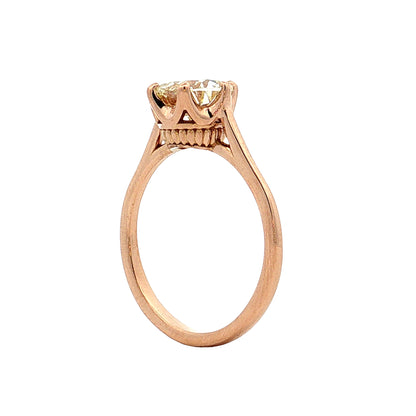 1.66 Old European Diamond Engagement Ring 18k Rose Gold