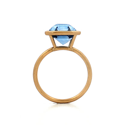 8.20 Emerald Cut Blue Sapphire Engagement Ring 18k