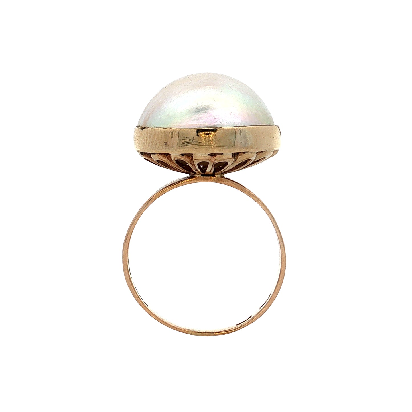 Pearl Cocktail Ring 14k Yellow Gold