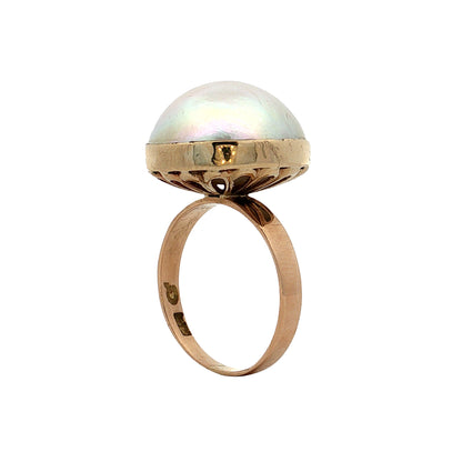 Pearl Cocktail Ring 14k Yellow Gold
