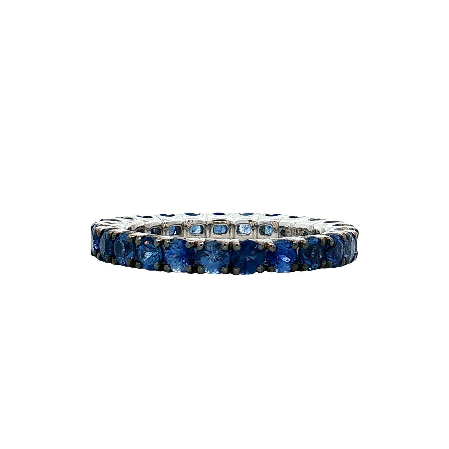 3.50 Blue Sapphire Eternity Band 14k White Gold