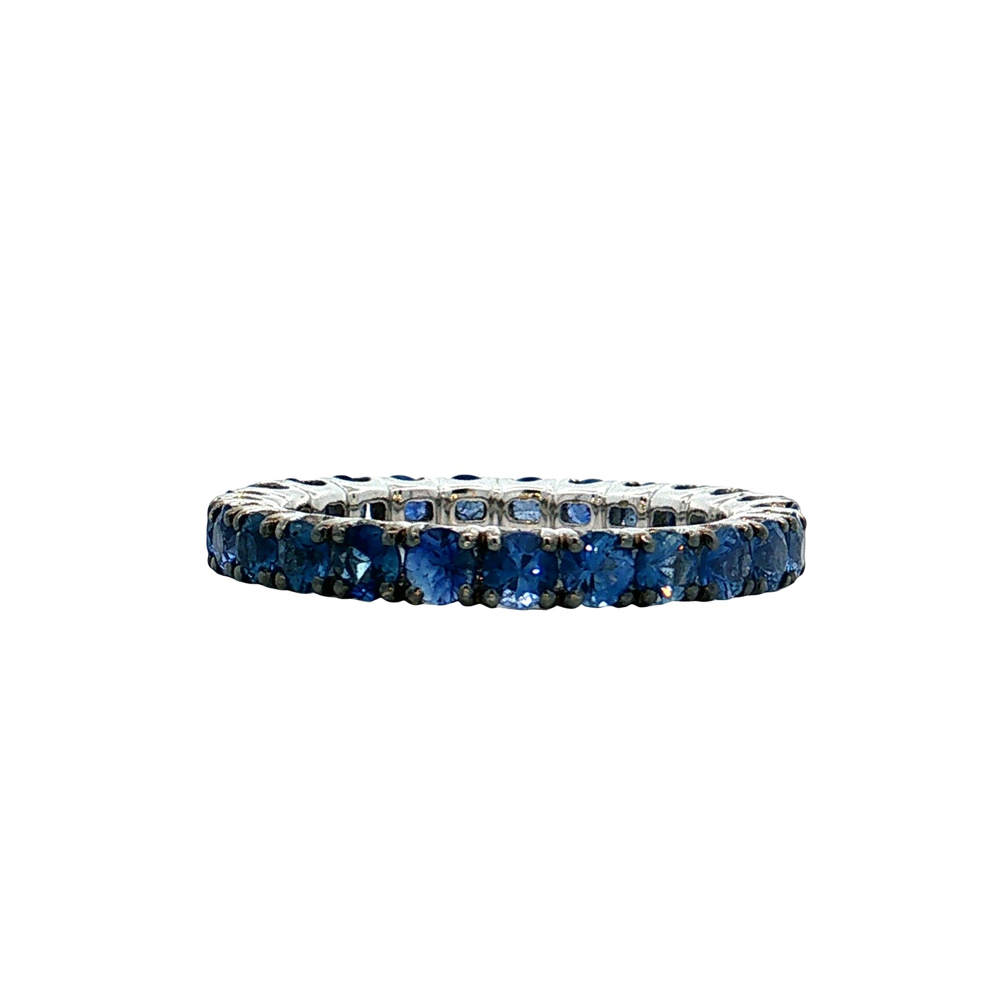 3.50 Blue Sapphire Eternity Band 14k White Gold