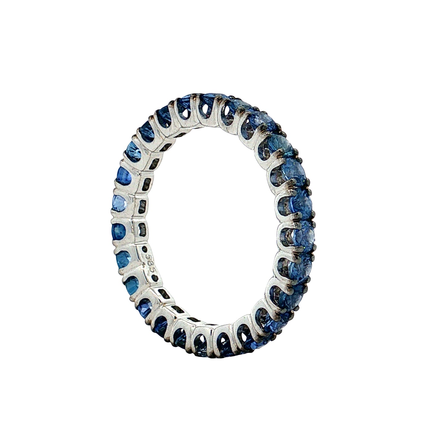 3.50 Blue Sapphire Eternity Band 14k White Gold