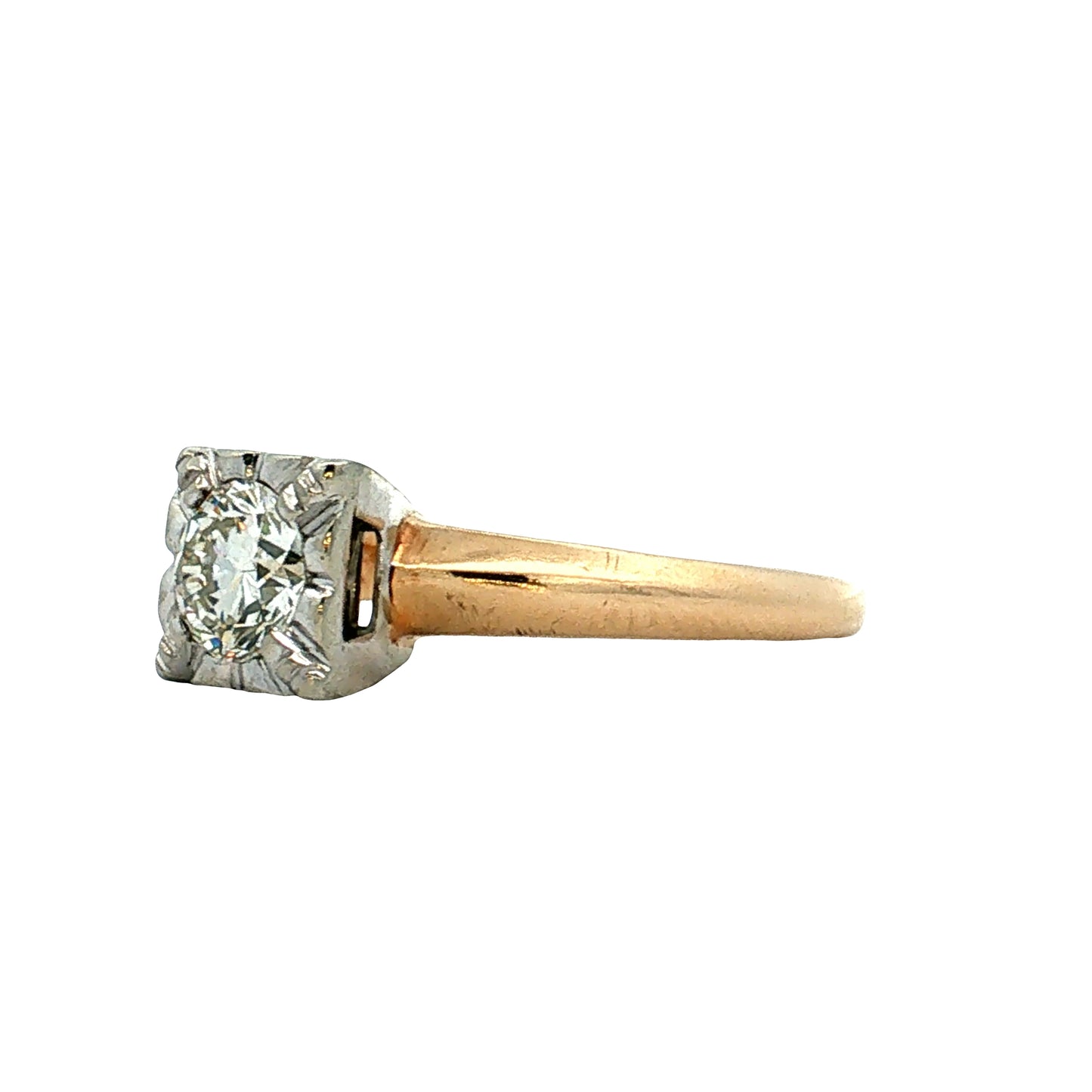 .48 Vintage Retro Diamond Engagement Ring 14k