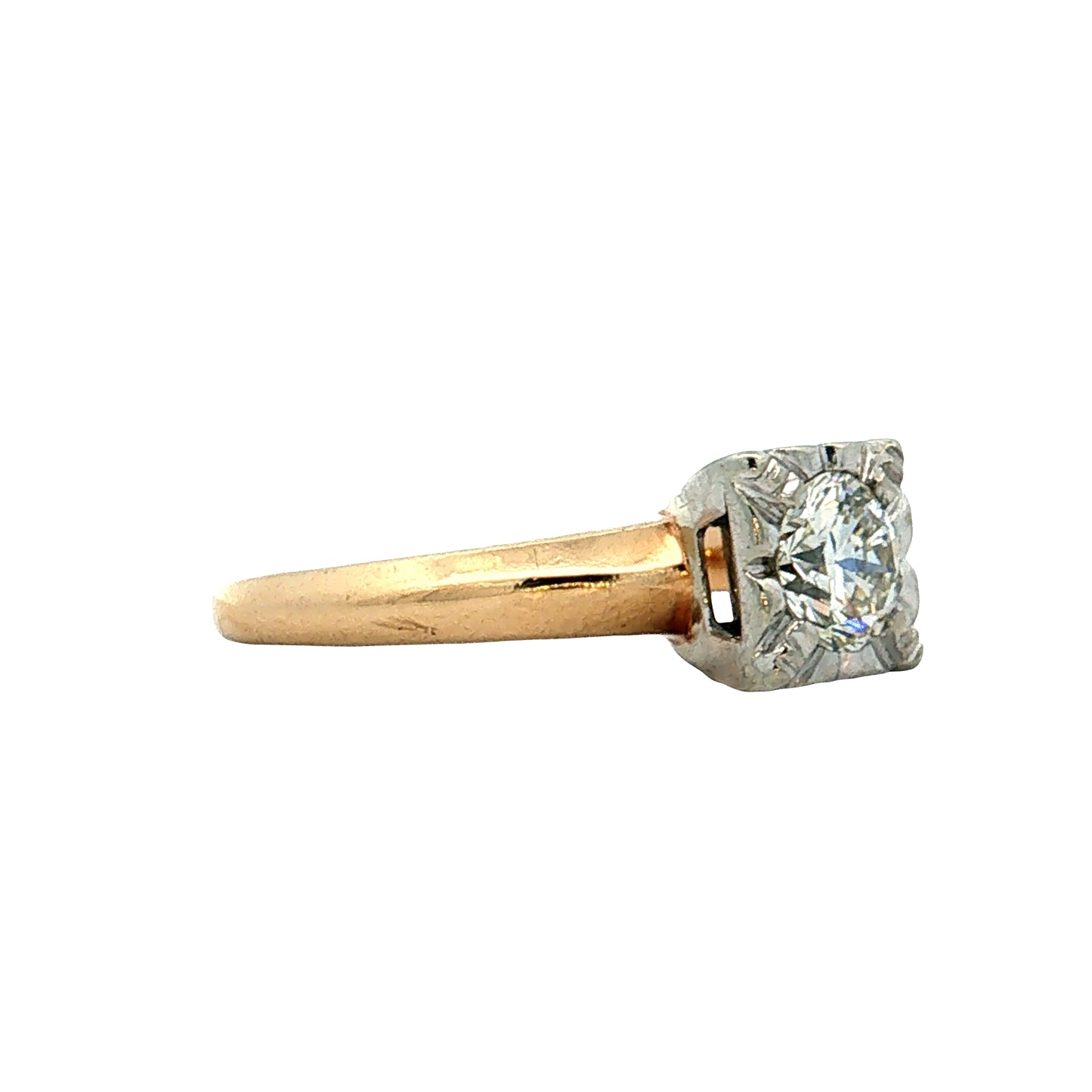 .48 Vintage Retro Diamond Engagement Ring 14k