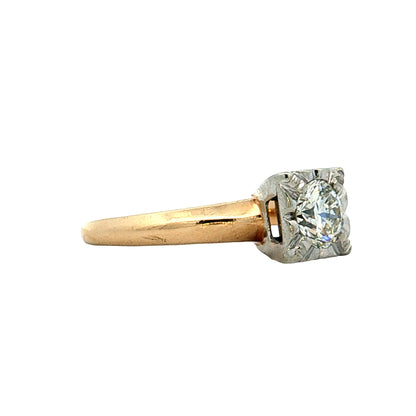 .48 Vintage Retro Diamond Engagement Ring 14k