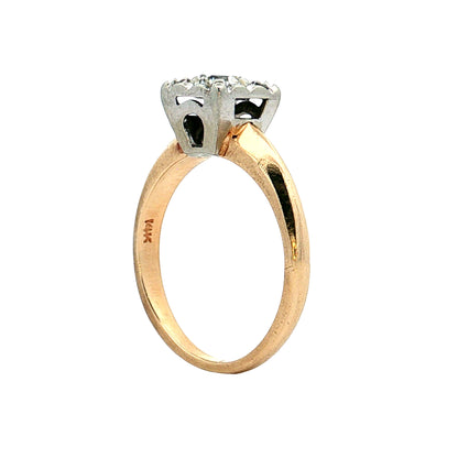 .48 Vintage Retro Diamond Engagement Ring 14k