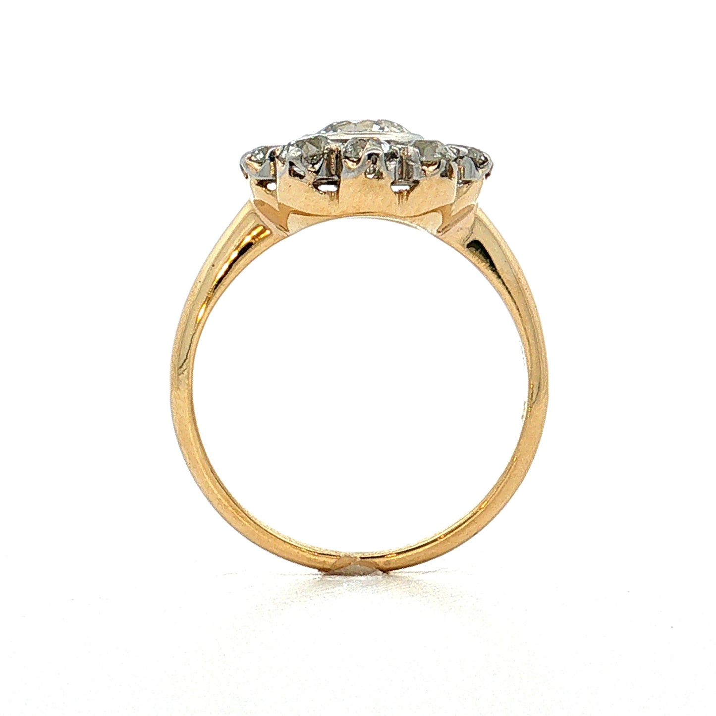 1.02 Old European Diamond Halo Ring 18k & Platinum