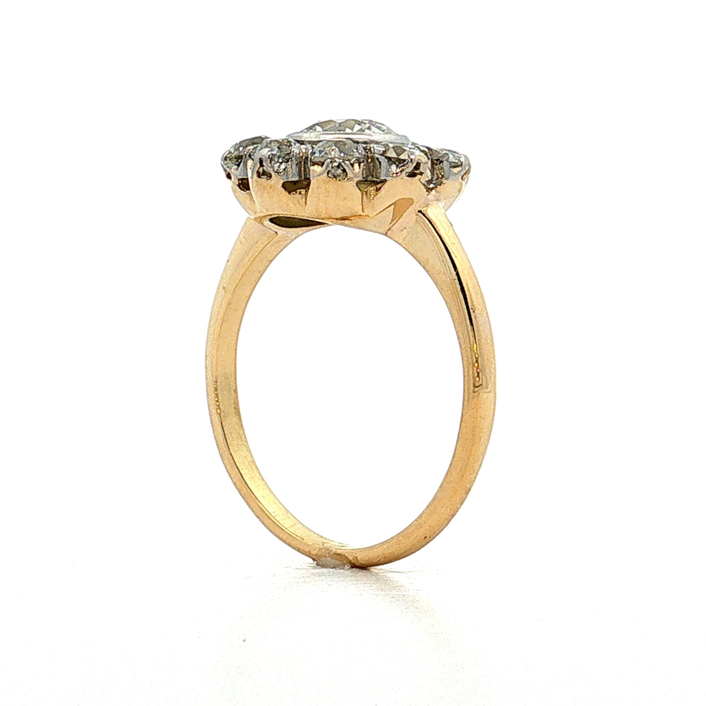 1.02 Old European Diamond Halo Ring 18k & Platinum