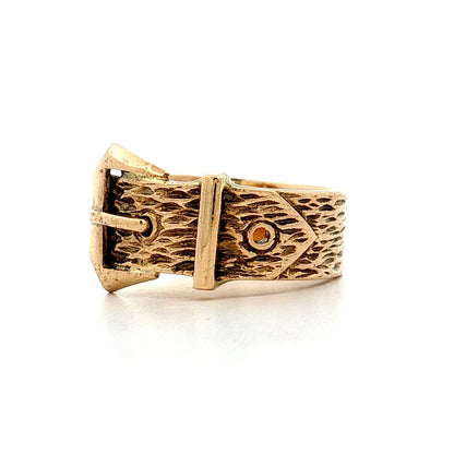 Antique Victorian Buckle Ring 10k Yellow Gold