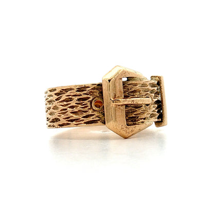 Antique Victorian Buckle Ring 10k Yellow Gold