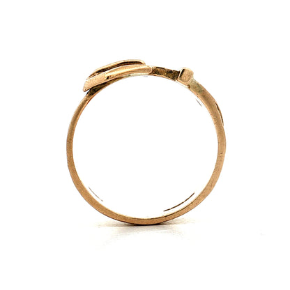 Antique Victorian Buckle Ring 10k Yellow Gold