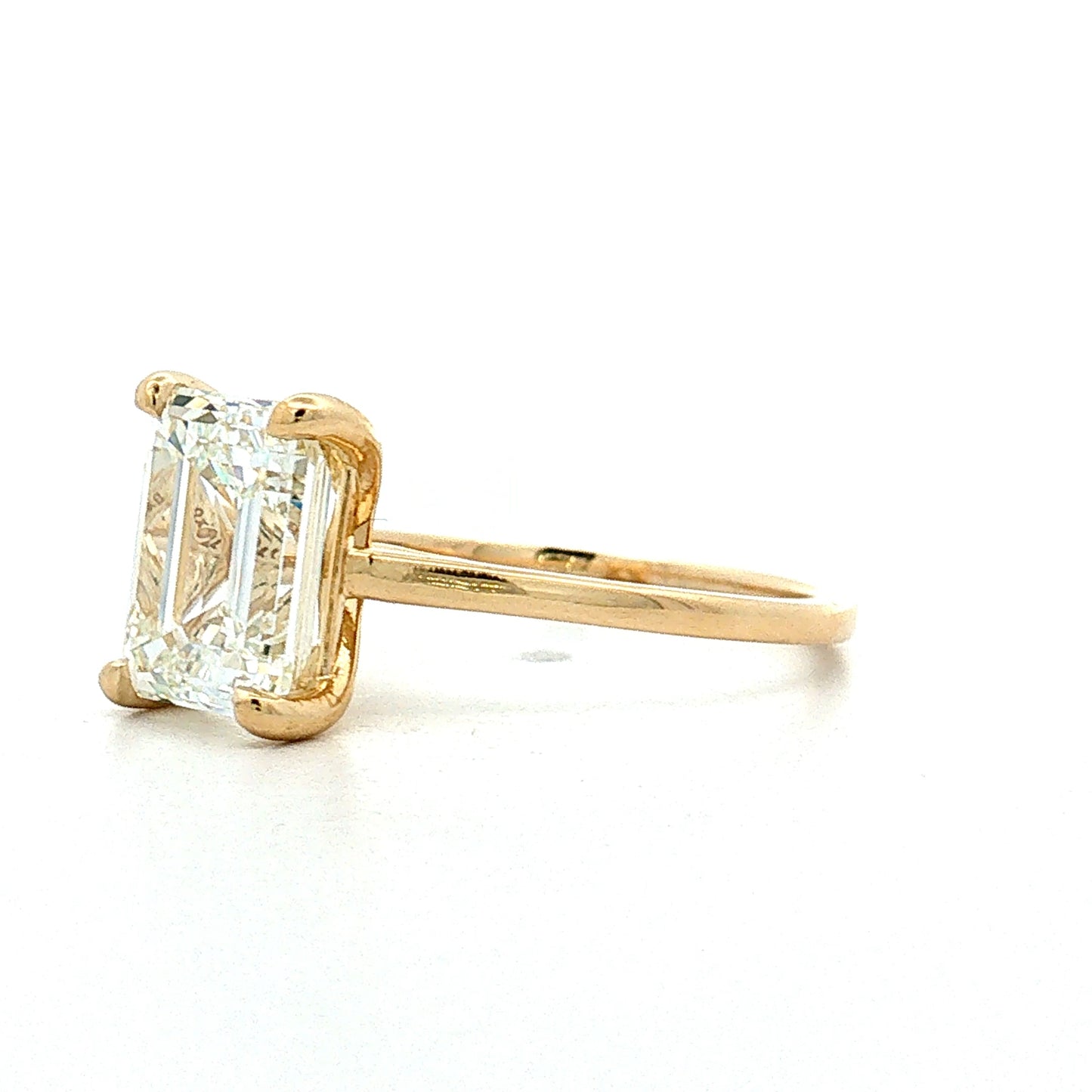3.01 Emerald Cut Diamond Engagement Ring 14k
