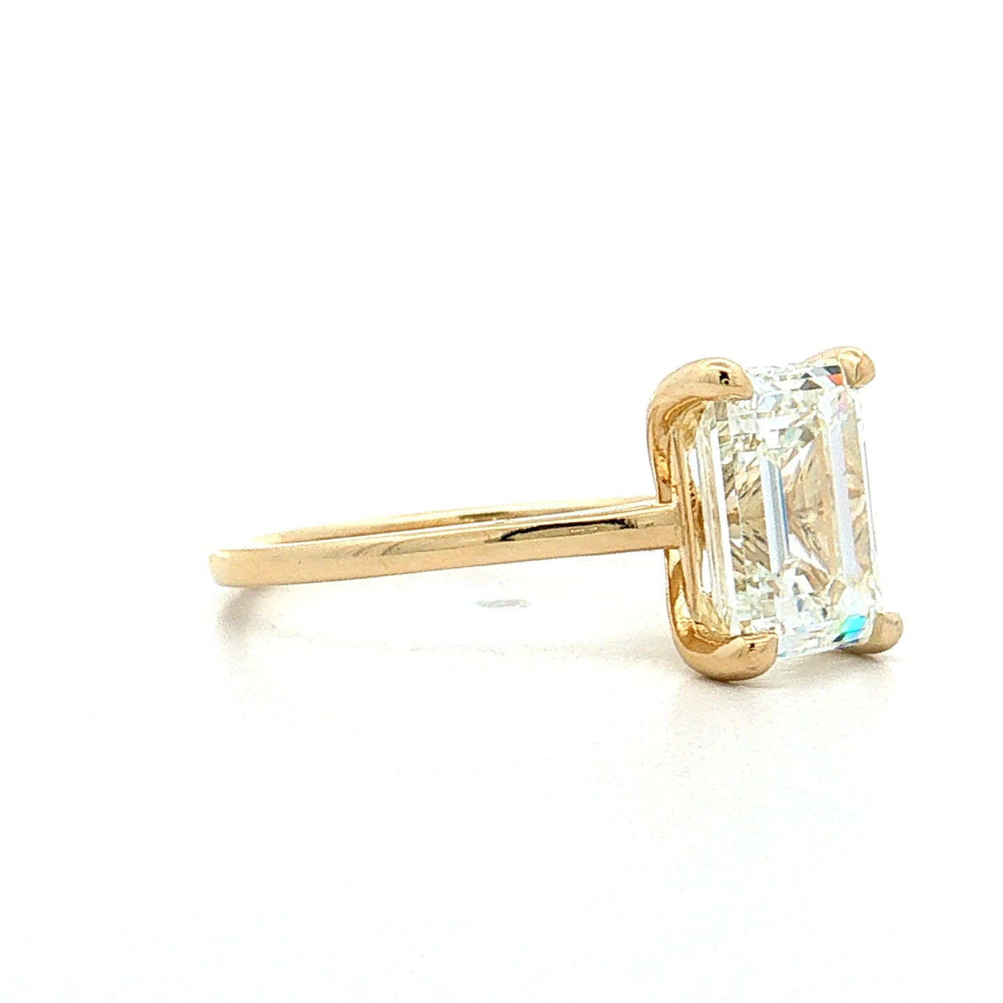 3.01 Emerald Cut Diamond Engagement Ring 14k