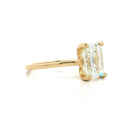 3.01 Emerald Cut Diamond Engagement Ring 14k
