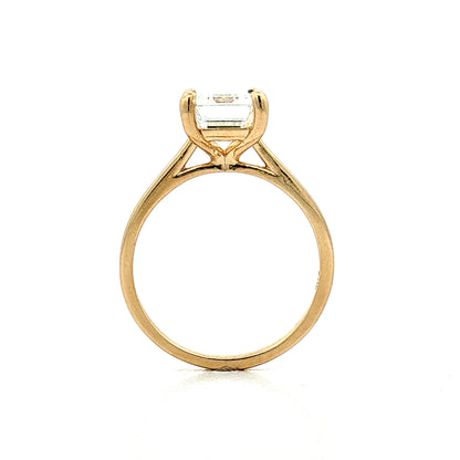 3.01 Emerald Cut Diamond Engagement Ring 14k