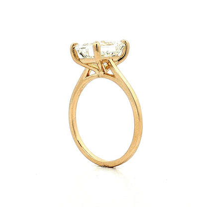 3.01 Emerald Cut Diamond Engagement Ring 14k
