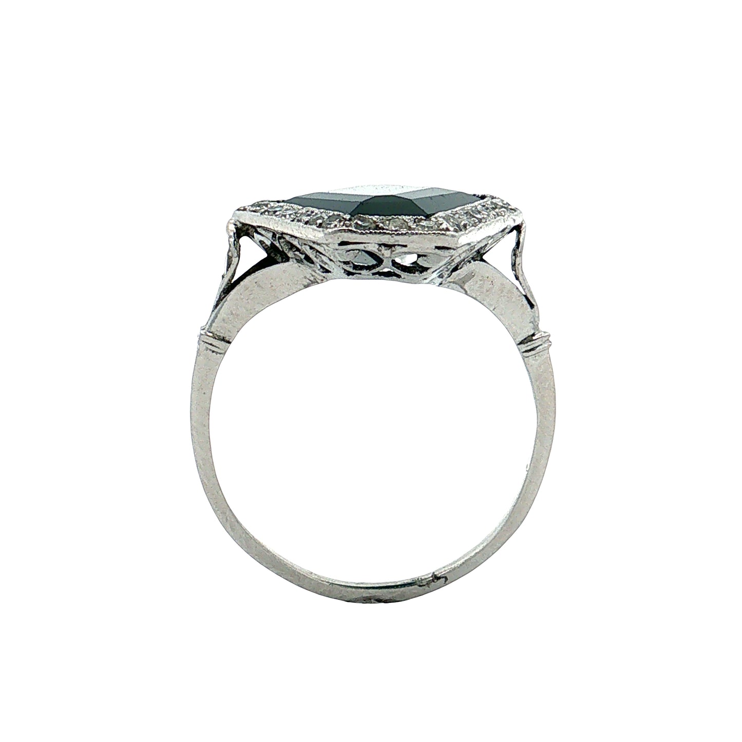 6.50 Vintage Art Deco Sapphire Cocktail Ring Platinum