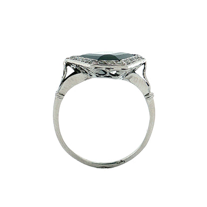 6.50 Vintage Art Deco Sapphire Cocktail Ring Platinum
