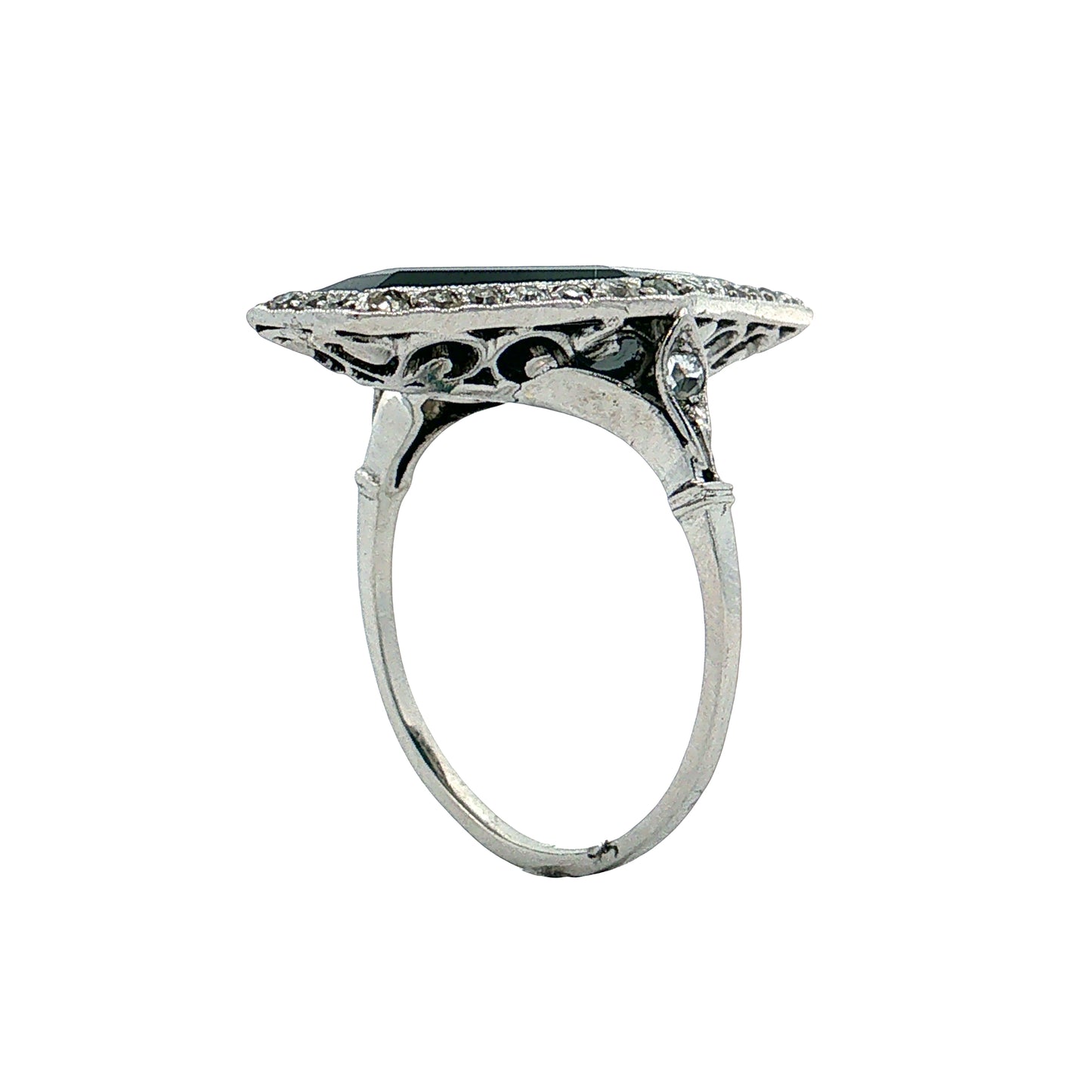 6.50 Vintage Art Deco Sapphire Cocktail Ring Platinum