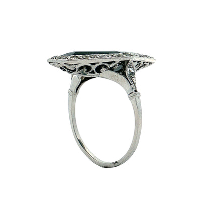 6.50 Vintage Art Deco Sapphire Cocktail Ring Platinum