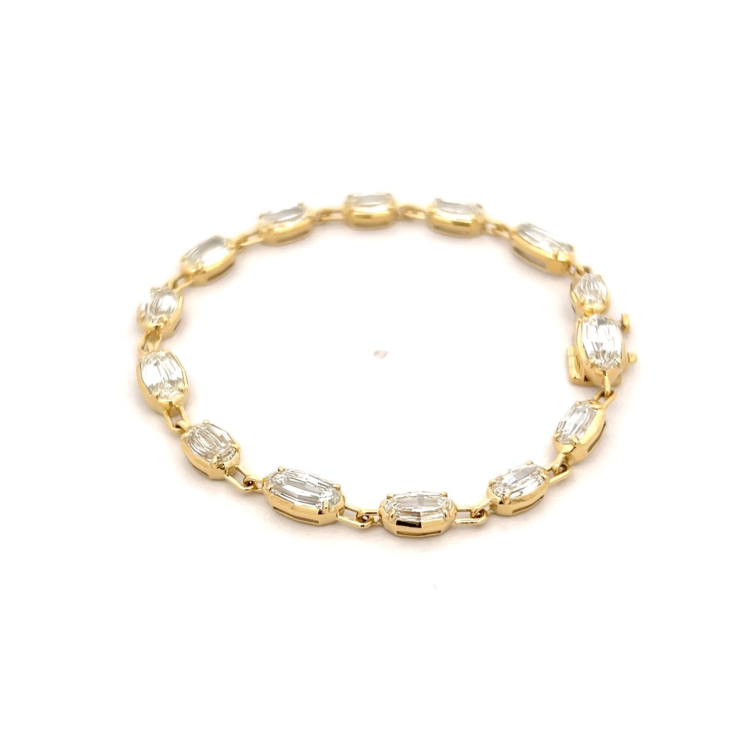 9.89 Diamond Paperclip Link Bracelet 18k Yellow Gold