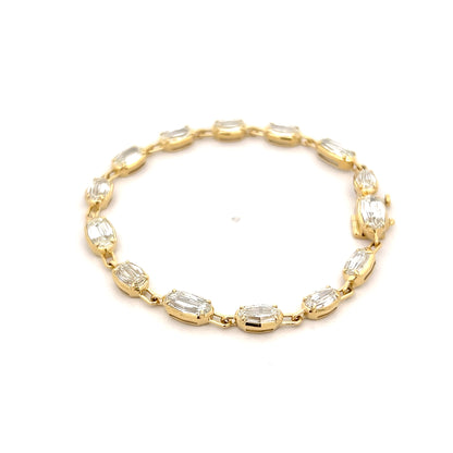 9.89 Diamond Paperclip Link Bracelet 18k Yellow Gold