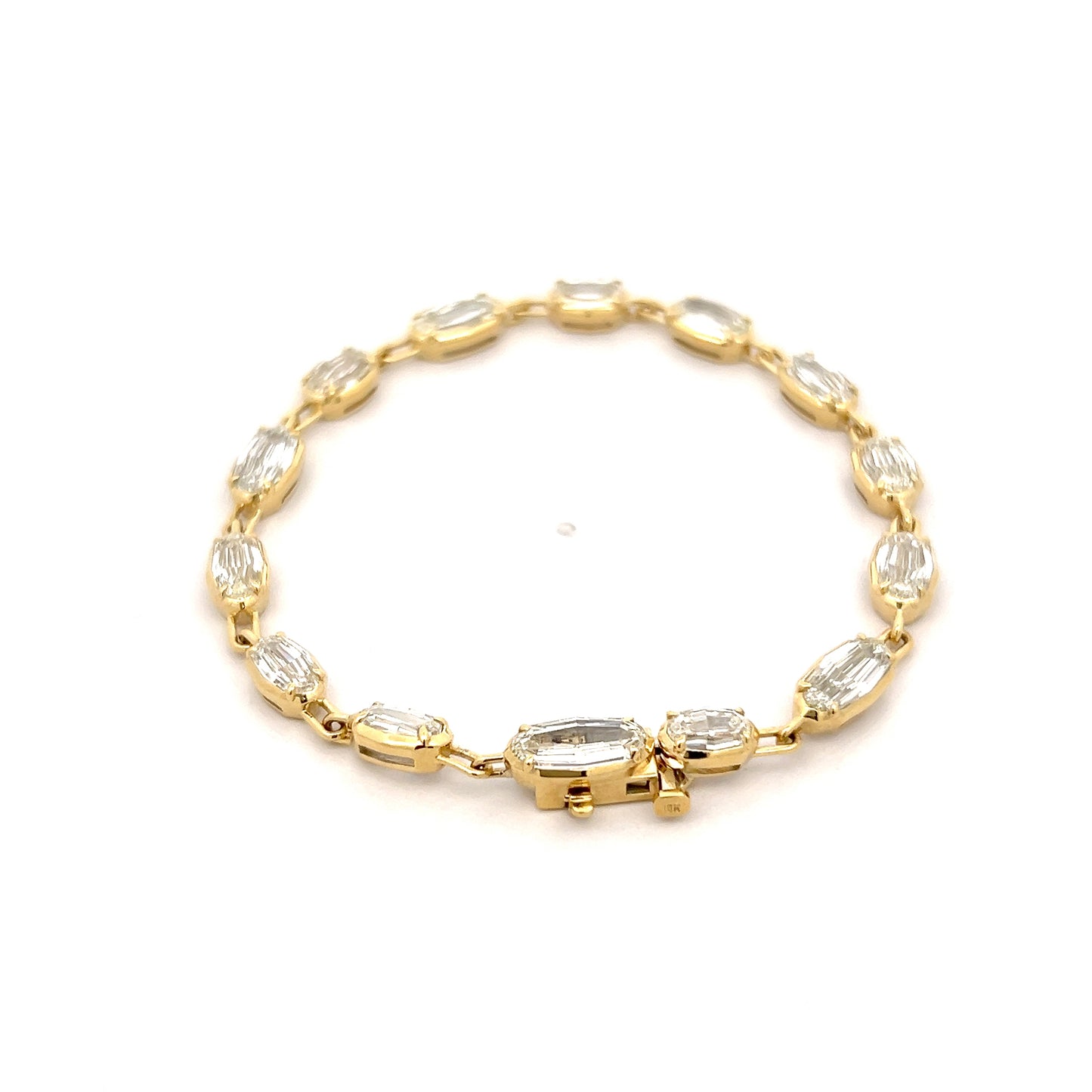 9.89 Diamond Paperclip Link Bracelet 18k Yellow Gold